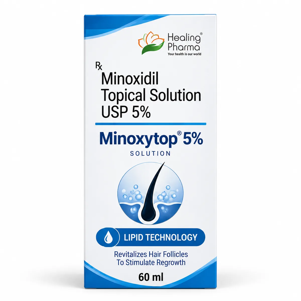 Minoxytop 5% minoxidil topical solution 60ml front packaging