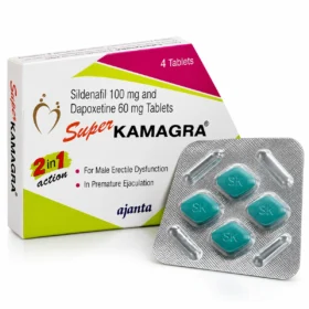 Super Kamagra sildenafil 100mg dapoxetine 60mg box and tablet blister pack