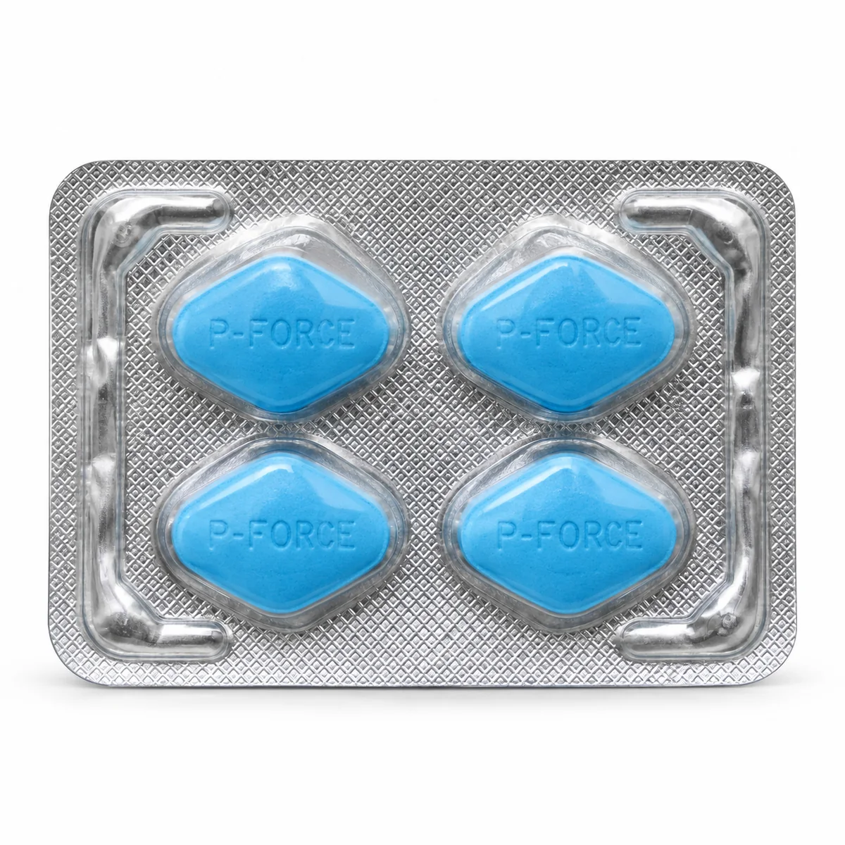 Super P Force blister pack with four blue sildenafil and dapoxetine tablets