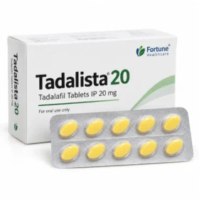 Tadalista 20mg tadalafil tablets box with 10-tablet blister pack