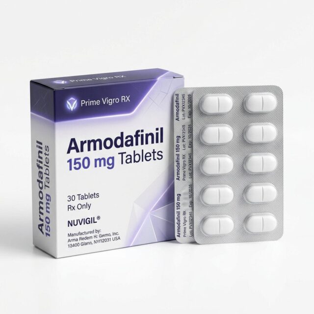 Waklert 150mg armodafinil tablets pack for focus and alertness